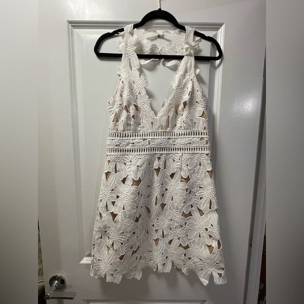 free people ivory lace mini dress
